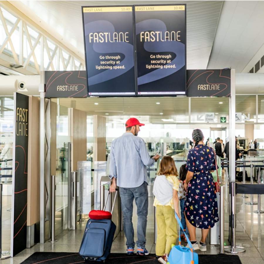 A Fast Track points at the Airport of Brussels